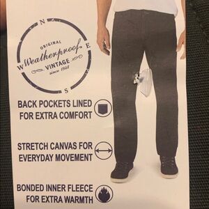 STRETCH CANVAS BONDED FLEECE LINING JEANS